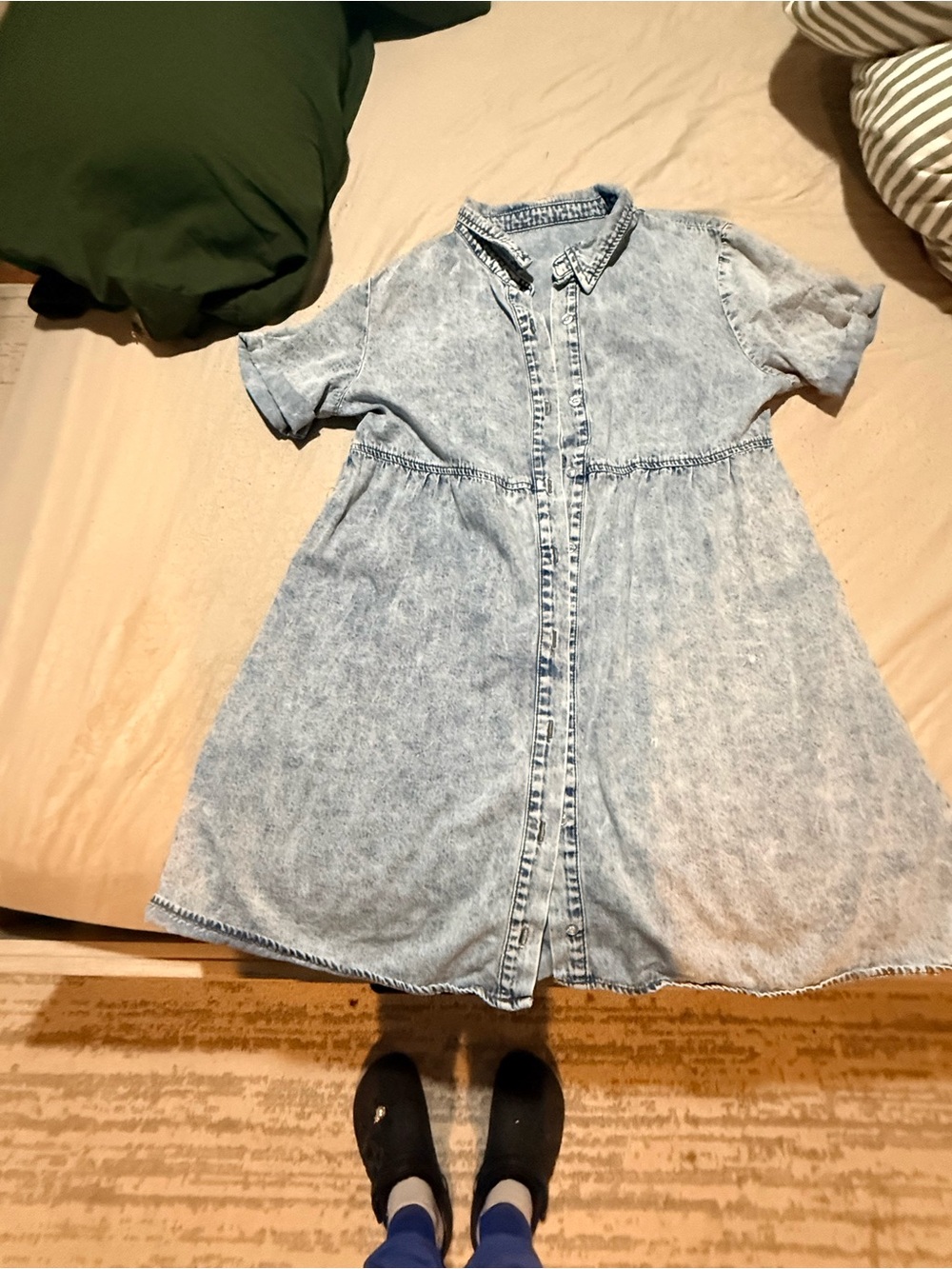 Light Wash Denim Shirt Dress for women